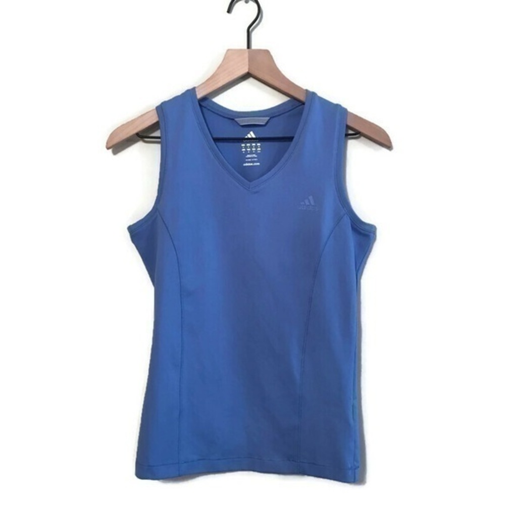 Adidas Periwinkle Blue V-neck Performance Tank Top